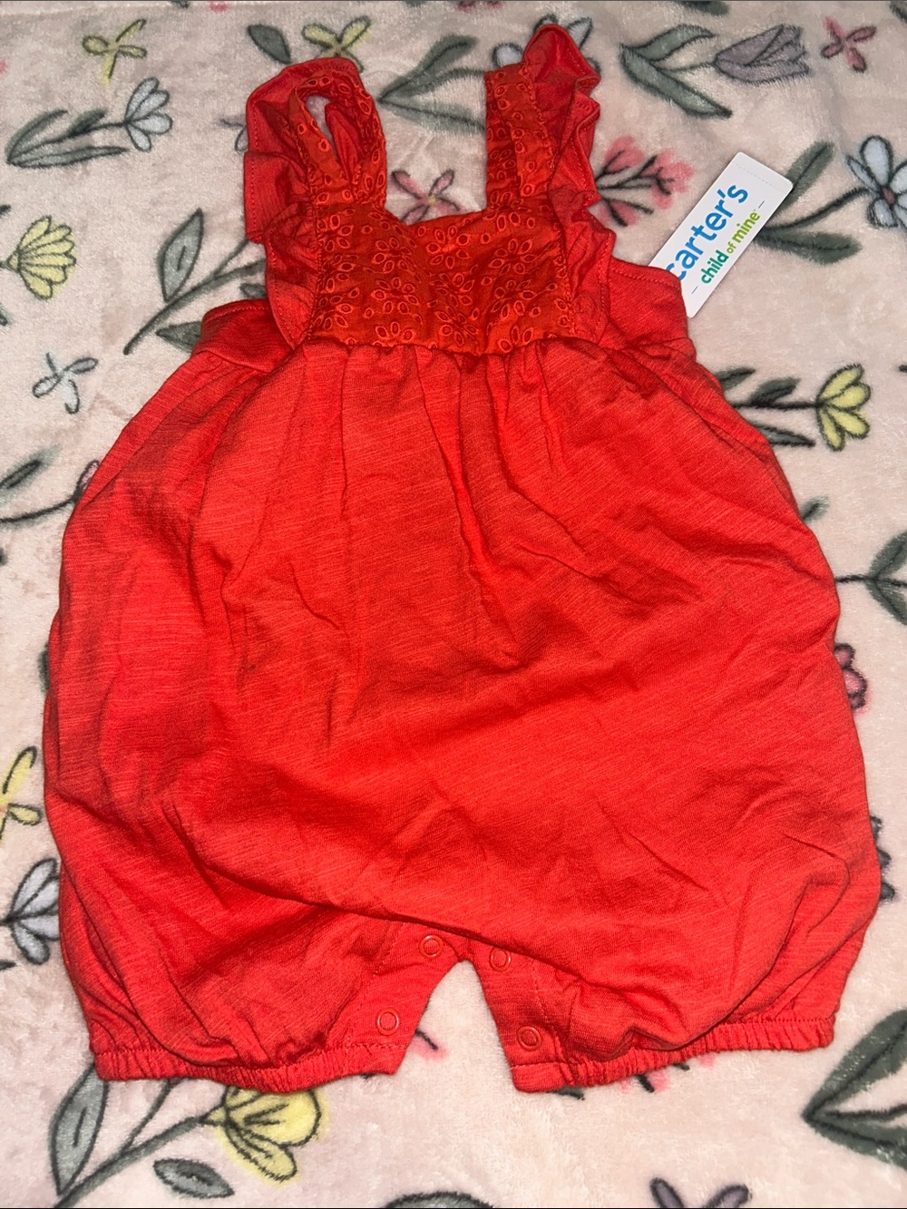 Carter's Red Eyelet Bodice Romper